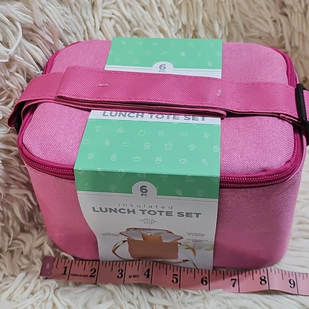 Pink Insulated Lunch Tote Set - Picture 5 of 7